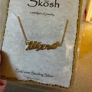 Gold 'Myers' Script tigers Necklace